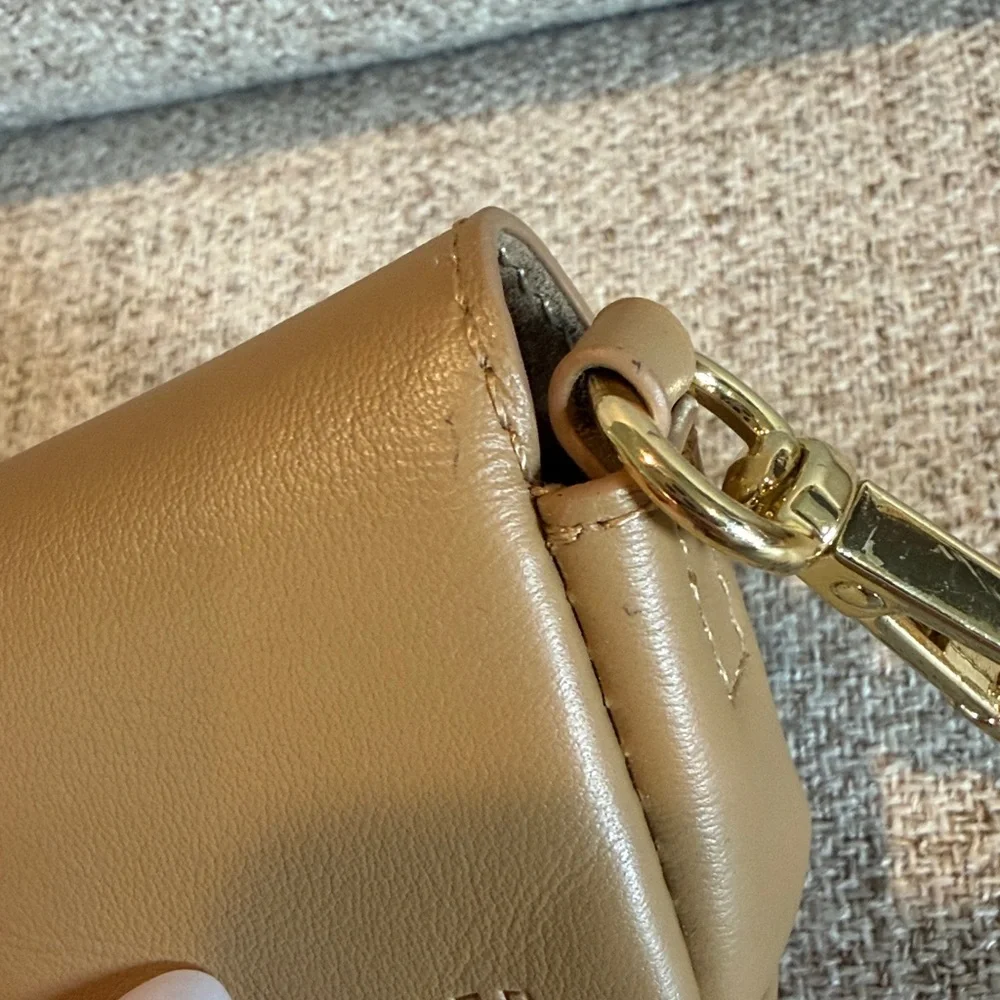 Bandolier Air Pods Clip-On Pouch Tan W Gold Hardware used